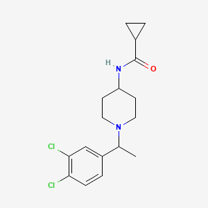 molecular formula C17H22Cl2N2O B6908786 N-[1-[1-(3,4-dichlorophenyl)ethyl]piperidin-4-yl]cyclopropanecarboxamide 
