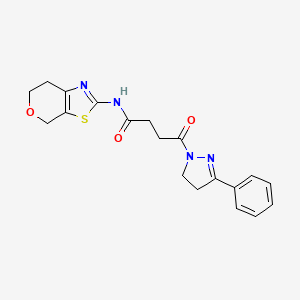 molecular formula C19H20N4O3S B6908818 N-(6,7-dihydro-4H-pyrano[4,3-d][1,3]thiazol-2-yl)-4-oxo-4-(5-phenyl-3,4-dihydropyrazol-2-yl)butanamide 