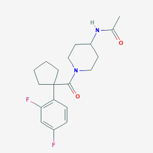 molecular formula C19H24F2N2O2 B6908841 N-[1-[1-(2,4-difluorophenyl)cyclopentanecarbonyl]piperidin-4-yl]acetamide 