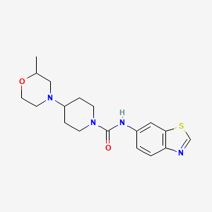 molecular formula C18H24N4O2S B6908862 N-(1,3-benzothiazol-6-yl)-4-(2-methylmorpholin-4-yl)piperidine-1-carboxamide 