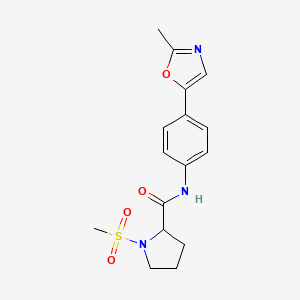 molecular formula C16H19N3O4S B6908896 N-[4-(2-methyl-1,3-oxazol-5-yl)phenyl]-1-methylsulfonylpyrrolidine-2-carboxamide 