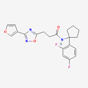 molecular formula C20H19F2N3O3 B6908968 N-[1-(2,4-difluorophenyl)cyclopentyl]-3-[3-(furan-3-yl)-1,2,4-oxadiazol-5-yl]propanamide 