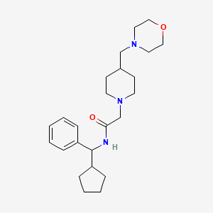molecular formula C24H37N3O2 B6908988 N-[cyclopentyl(phenyl)methyl]-2-[4-(morpholin-4-ylmethyl)piperidin-1-yl]acetamide 