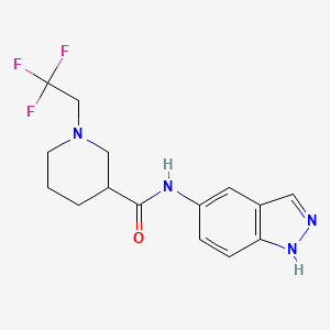 molecular formula C15H17F3N4O B6909016 N-(1H-indazol-5-yl)-1-(2,2,2-trifluoroethyl)piperidine-3-carboxamide 