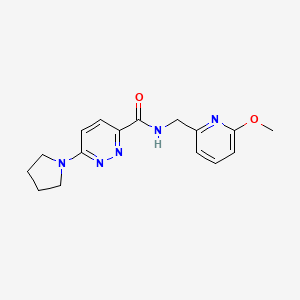 molecular formula C16H19N5O2 B6909148 N-[(6-methoxypyridin-2-yl)methyl]-6-pyrrolidin-1-ylpyridazine-3-carboxamide 