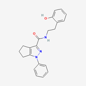 molecular formula C21H21N3O2 B6909155 N-[2-(2-hydroxyphenyl)ethyl]-1-phenyl-5,6-dihydro-4H-cyclopenta[c]pyrazole-3-carboxamide 