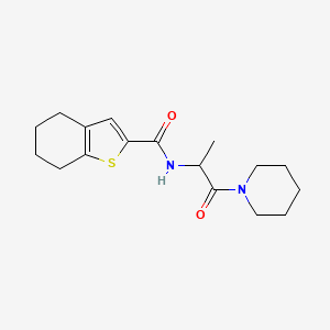 molecular formula C17H24N2O2S B6909160 N-(1-oxo-1-piperidin-1-ylpropan-2-yl)-4,5,6,7-tetrahydro-1-benzothiophene-2-carboxamide 