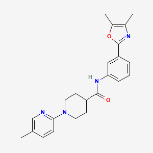 molecular formula C23H26N4O2 B6909164 N-[3-(4,5-dimethyl-1,3-oxazol-2-yl)phenyl]-1-(5-methylpyridin-2-yl)piperidine-4-carboxamide 