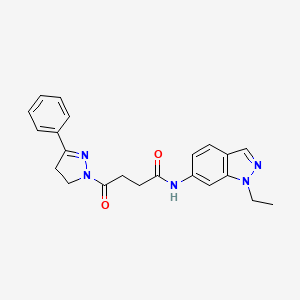 molecular formula C22H23N5O2 B6909170 N-(1-ethylindazol-6-yl)-4-oxo-4-(5-phenyl-3,4-dihydropyrazol-2-yl)butanamide 