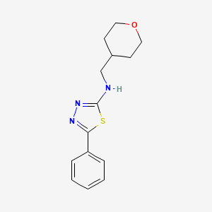 molecular formula C14H17N3OS B6909243 N-(oxan-4-ylmethyl)-5-phenyl-1,3,4-thiadiazol-2-amine 