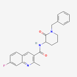 molecular formula C23H22FN3O2 B6909263 N-(1-benzyl-2-oxopiperidin-3-yl)-7-fluoro-2-methylquinoline-3-carboxamide 