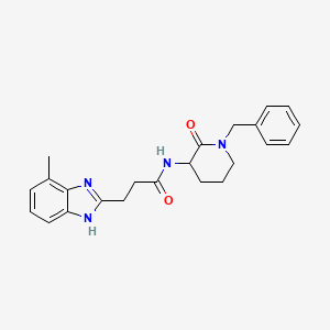 molecular formula C23H26N4O2 B6909271 N-(1-benzyl-2-oxopiperidin-3-yl)-3-(4-methyl-1H-benzimidazol-2-yl)propanamide 