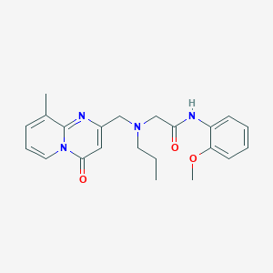 molecular formula C22H26N4O3 B6909327 N-(2-methoxyphenyl)-2-[(9-methyl-4-oxopyrido[1,2-a]pyrimidin-2-yl)methyl-propylamino]acetamide 