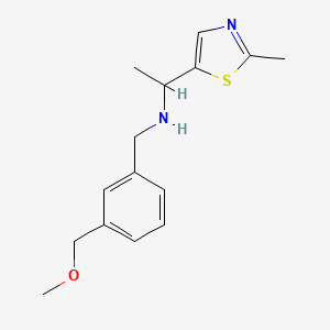 molecular formula C15H20N2OS B6909355 N-[[3-(methoxymethyl)phenyl]methyl]-1-(2-methyl-1,3-thiazol-5-yl)ethanamine 
