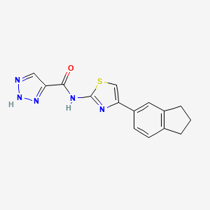 molecular formula C15H13N5OS B6909399 N-[4-(2,3-dihydro-1H-inden-5-yl)-1,3-thiazol-2-yl]-2H-triazole-4-carboxamide 