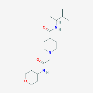 molecular formula C18H33N3O3 B6909413 N-(3-methylbutan-2-yl)-1-[2-(oxan-4-ylamino)-2-oxoethyl]piperidine-4-carboxamide 