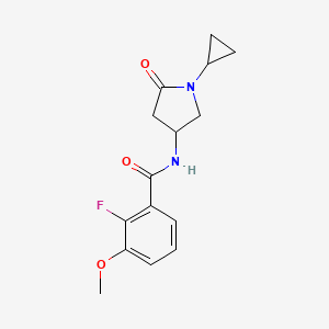 molecular formula C15H17FN2O3 B6909430 N-(1-cyclopropyl-5-oxopyrrolidin-3-yl)-2-fluoro-3-methoxybenzamide 