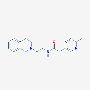 molecular formula C19H23N3O B6909468 N-[2-(3,4-dihydro-1H-isoquinolin-2-yl)ethyl]-2-(6-methylpyridin-3-yl)acetamide 