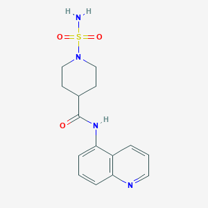 molecular formula C15H18N4O3S B6909496 N-quinolin-5-yl-1-sulfamoylpiperidine-4-carboxamide 