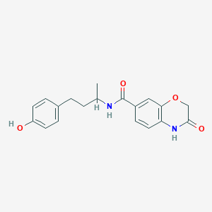 molecular formula C19H20N2O4 B6909512 N-[4-(4-hydroxyphenyl)butan-2-yl]-3-oxo-4H-1,4-benzoxazine-7-carboxamide 