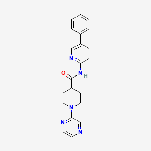 molecular formula C21H21N5O B6909547 N-(5-phenylpyridin-2-yl)-1-pyrazin-2-ylpiperidine-4-carboxamide 