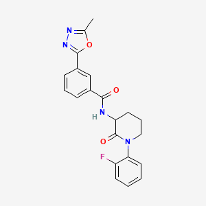 molecular formula C21H19FN4O3 B6909549 N-[1-(2-fluorophenyl)-2-oxopiperidin-3-yl]-3-(5-methyl-1,3,4-oxadiazol-2-yl)benzamide 