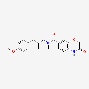molecular formula C21H24N2O4 B6909588 N-[3-(4-methoxyphenyl)-2-methylpropyl]-N-methyl-3-oxo-4H-1,4-benzoxazine-7-carboxamide 