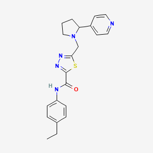 molecular formula C21H23N5OS B6909611 N-(4-ethylphenyl)-5-[(2-pyridin-4-ylpyrrolidin-1-yl)methyl]-1,3,4-thiadiazole-2-carboxamide 