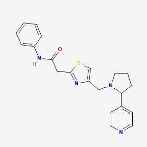 molecular formula C21H22N4OS B6909640 N-phenyl-2-[4-[(2-pyridin-4-ylpyrrolidin-1-yl)methyl]-1,3-thiazol-2-yl]acetamide 