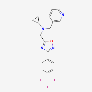 molecular formula C19H17F3N4O B6909670 N-(pyridin-3-ylmethyl)-N-[[3-[4-(trifluoromethyl)phenyl]-1,2,4-oxadiazol-5-yl]methyl]cyclopropanamine 