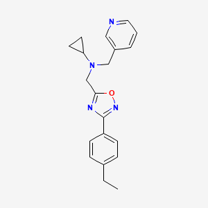 molecular formula C20H22N4O B6909686 N-[[3-(4-ethylphenyl)-1,2,4-oxadiazol-5-yl]methyl]-N-(pyridin-3-ylmethyl)cyclopropanamine 