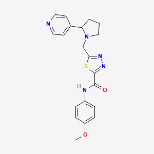 molecular formula C20H21N5O2S B6909694 N-(4-methoxyphenyl)-5-[(2-pyridin-4-ylpyrrolidin-1-yl)methyl]-1,3,4-thiadiazole-2-carboxamide 