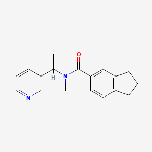 molecular formula C18H20N2O B6909776 N-methyl-N-(1-pyridin-3-ylethyl)-2,3-dihydro-1H-indene-5-carboxamide 