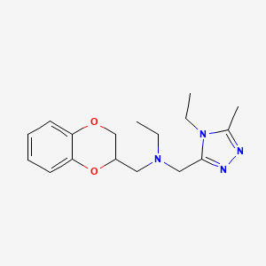 molecular formula C17H24N4O2 B6909800 N-(2,3-dihydro-1,4-benzodioxin-3-ylmethyl)-N-[(4-ethyl-5-methyl-1,2,4-triazol-3-yl)methyl]ethanamine 