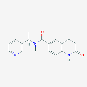 molecular formula C18H19N3O2 B6909822 N-methyl-2-oxo-N-(1-pyridin-3-ylethyl)-3,4-dihydro-1H-quinoline-6-carboxamide 