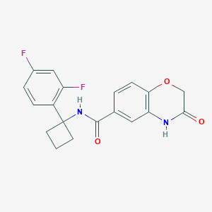 molecular formula C19H16F2N2O3 B6909929 N-[1-(2,4-difluorophenyl)cyclobutyl]-3-oxo-4H-1,4-benzoxazine-6-carboxamide 