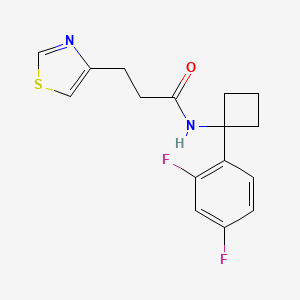 molecular formula C16H16F2N2OS B6909936 N-[1-(2,4-difluorophenyl)cyclobutyl]-3-(1,3-thiazol-4-yl)propanamide 