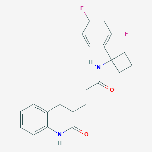 molecular formula C22H22F2N2O2 B6909944 N-[1-(2,4-difluorophenyl)cyclobutyl]-3-(2-oxo-3,4-dihydro-1H-quinolin-3-yl)propanamide 