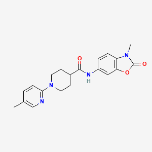 molecular formula C20H22N4O3 B6909960 N-(3-methyl-2-oxo-1,3-benzoxazol-6-yl)-1-(5-methylpyridin-2-yl)piperidine-4-carboxamide 