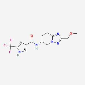 molecular formula C14H16F3N5O2 B6910024 N-[2-(methoxymethyl)-5,6,7,8-tetrahydro-[1,2,4]triazolo[1,5-a]pyridin-6-yl]-5-(trifluoromethyl)-1H-pyrrole-3-carboxamide 