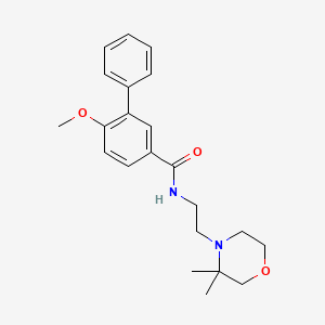 molecular formula C22H28N2O3 B6910142 N-[2-(3,3-dimethylmorpholin-4-yl)ethyl]-4-methoxy-3-phenylbenzamide 