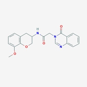 molecular formula C20H19N3O4 B6910157 N-(8-methoxy-3,4-dihydro-2H-chromen-3-yl)-2-(4-oxoquinazolin-3-yl)acetamide 