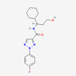 molecular formula C18H23FN4O2 B6910233 N-(1-cyclohexyl-3-hydroxypropyl)-2-(4-fluorophenyl)triazole-4-carboxamide 
