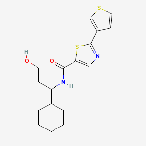 molecular formula C17H22N2O2S2 B6910240 N-(1-cyclohexyl-3-hydroxypropyl)-2-thiophen-3-yl-1,3-thiazole-5-carboxamide 