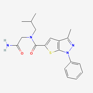 molecular formula C19H22N4O2S B6910258 N-(2-amino-2-oxoethyl)-3-methyl-N-(2-methylpropyl)-1-phenylthieno[2,3-c]pyrazole-5-carboxamide 