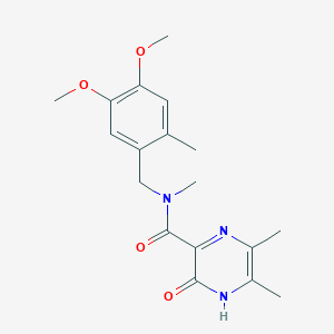 molecular formula C18H23N3O4 B6910322 N-[(4,5-dimethoxy-2-methylphenyl)methyl]-N,5,6-trimethyl-2-oxo-1H-pyrazine-3-carboxamide 