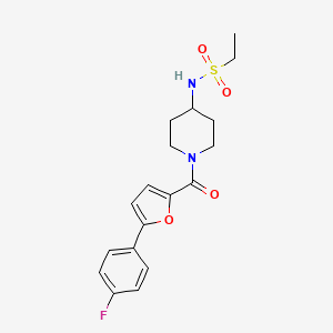 molecular formula C18H21FN2O4S B6910387 N-[1-[5-(4-fluorophenyl)furan-2-carbonyl]piperidin-4-yl]ethanesulfonamide 