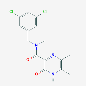 molecular formula C15H15Cl2N3O2 B6910466 N-[(3,5-dichlorophenyl)methyl]-N,5,6-trimethyl-2-oxo-1H-pyrazine-3-carboxamide 