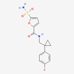 molecular formula C15H15FN2O4S B6910538 N-[[1-(4-fluorophenyl)cyclopropyl]methyl]-5-sulfamoylfuran-2-carboxamide 