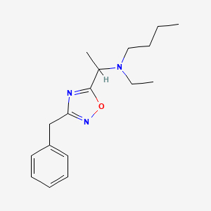 molecular formula C17H25N3O B6910555 N-[1-(3-benzyl-1,2,4-oxadiazol-5-yl)ethyl]-N-ethylbutan-1-amine 